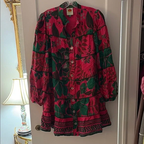 farm rio green dress long sleeve Farm Rio